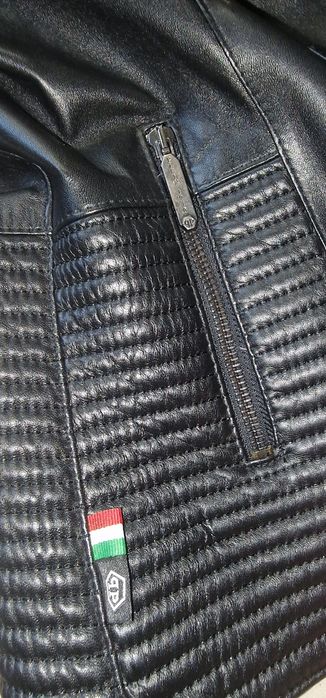 Geaca piele naturala cu guler din blana NOUA