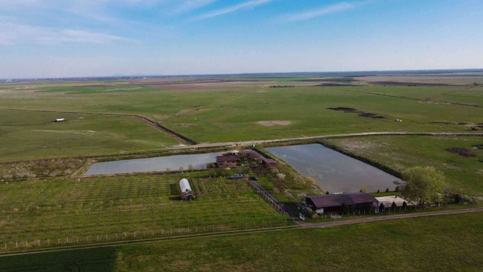 Teren agricol cu casa, balta de pescuit si livada