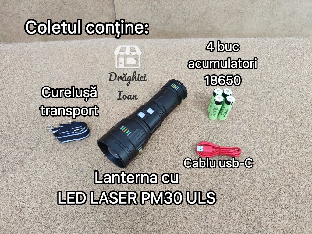 Lanterna TURBO LASER - led PM30 ULS tip LASER pt. distanta < 1,8km