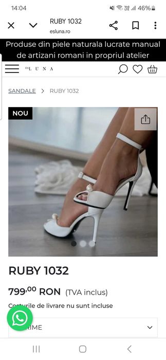 Vand sandale mireasă mărimea 36