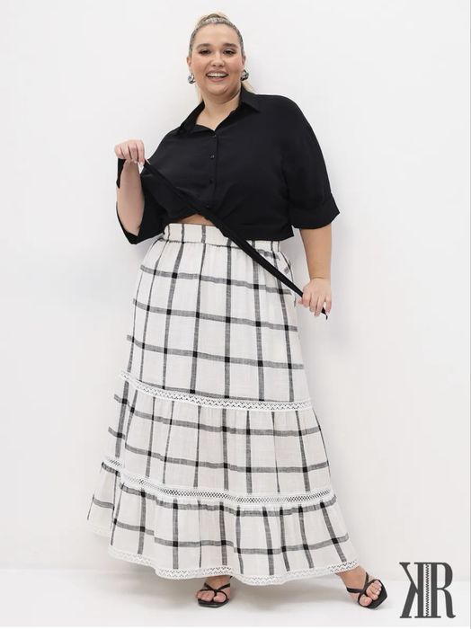 Юбка лен с подкладом