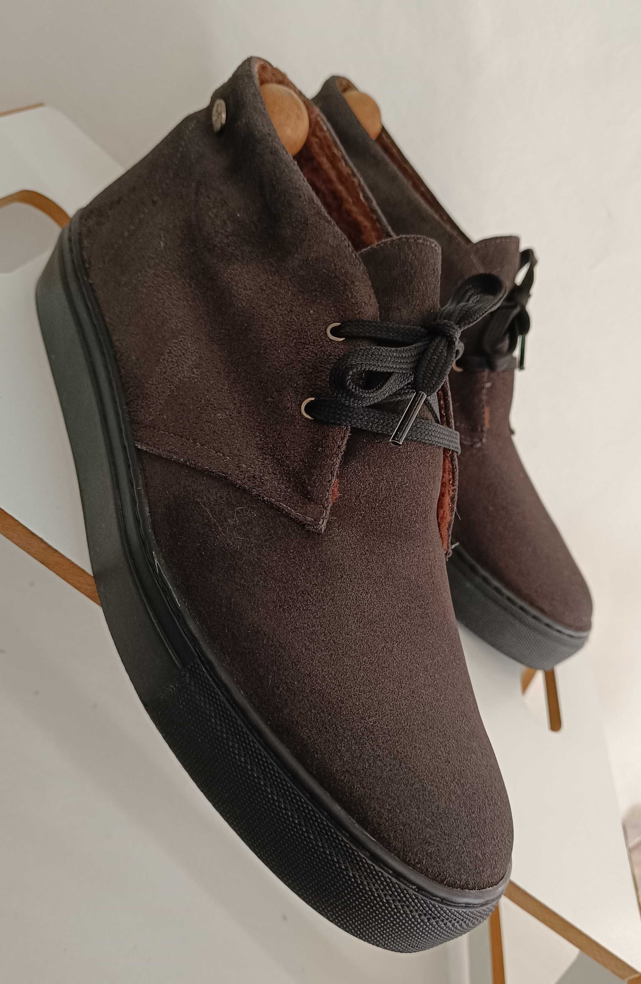 Ghete lace up 45.5 46 casual premium Jonny's NOI piele nat. imblanite