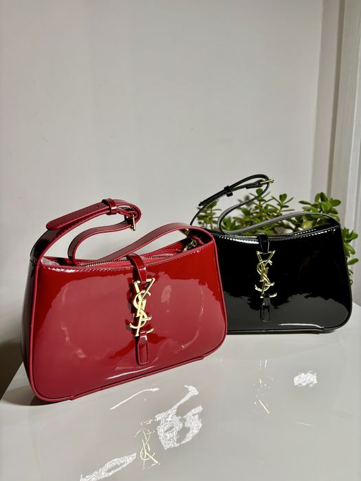 Кожена чанта ivsen loran черна-червена