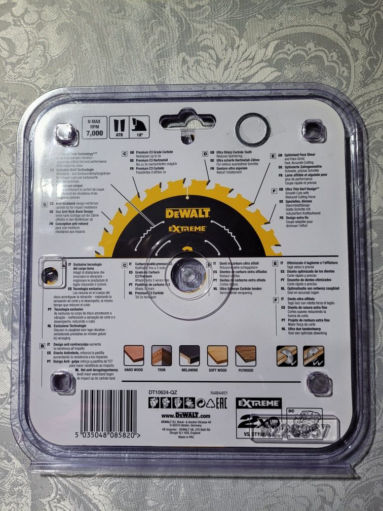 Disc fierăstrău tăiere universală DeWalt 165x20x1.65