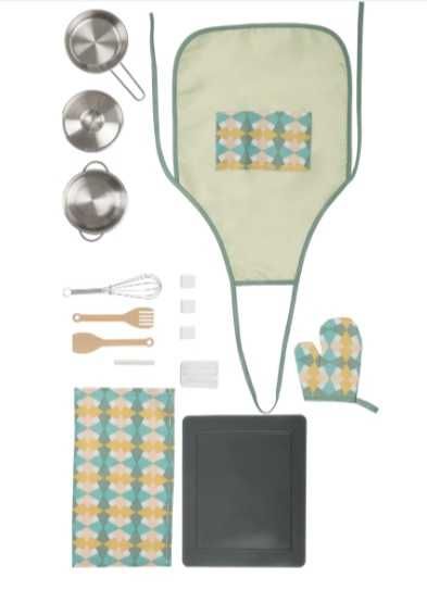 ПРОМО! Детска кухня с аксесоари дървена Реалистична + звук светлина