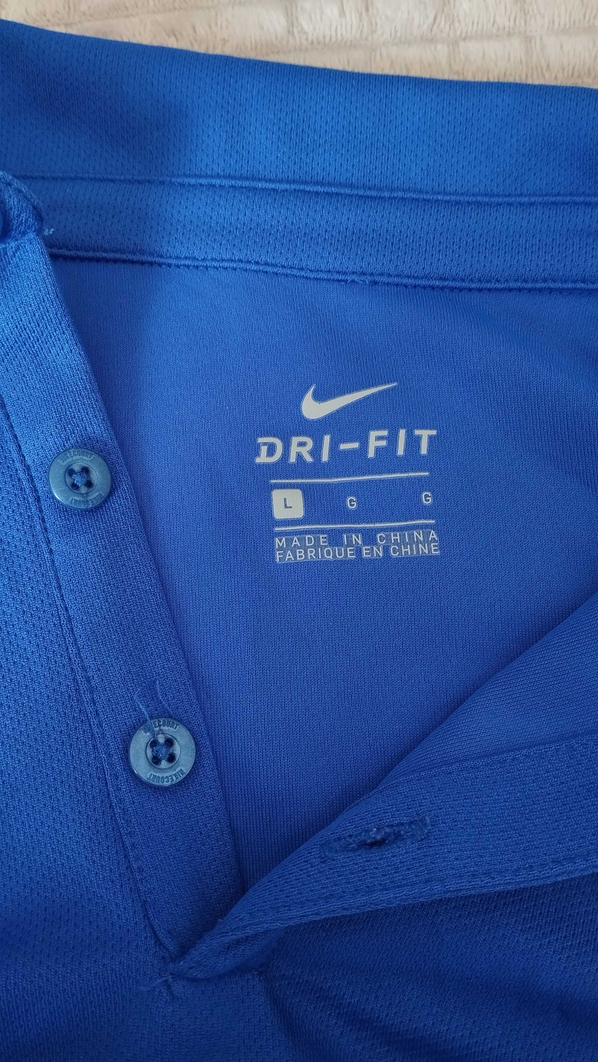 Nike Dri Fit Мъжка поло тениска размер L Синя