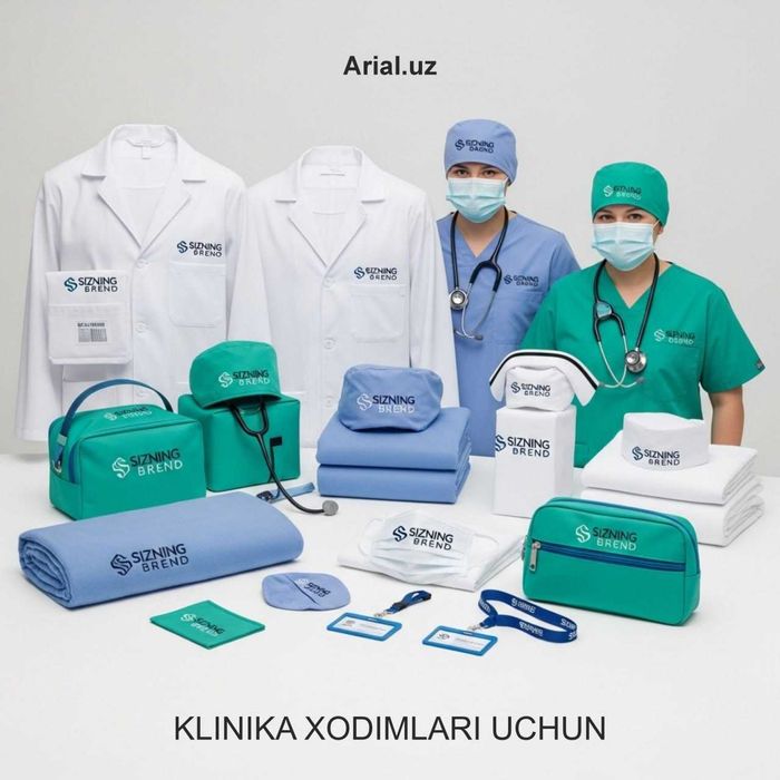 Klinikalar va tibbiyot xodimlari uchun maxsus kiyim – Logotip bilan