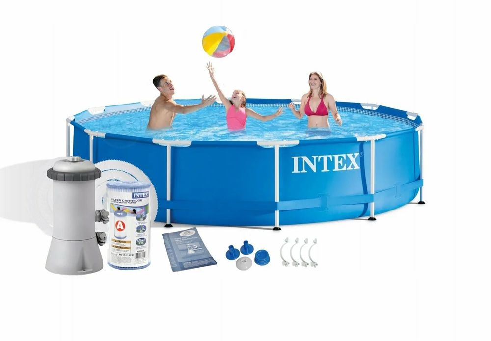 продам круглый каркасный бассейн Intex 3.66м*366