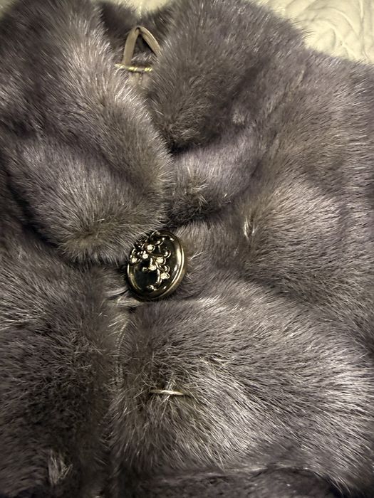 Голубая норковая шуба