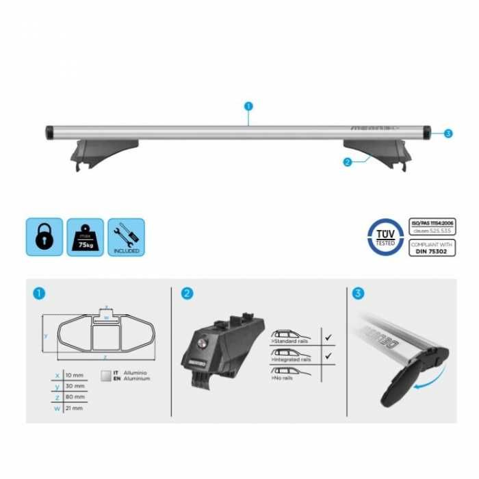 Автобагажник Menabo за интегриран рейлинг - 886