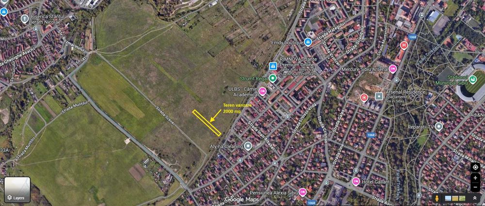 Vand teren zona Strand zona Campsor Sibiu 2000 mp. Intravilan