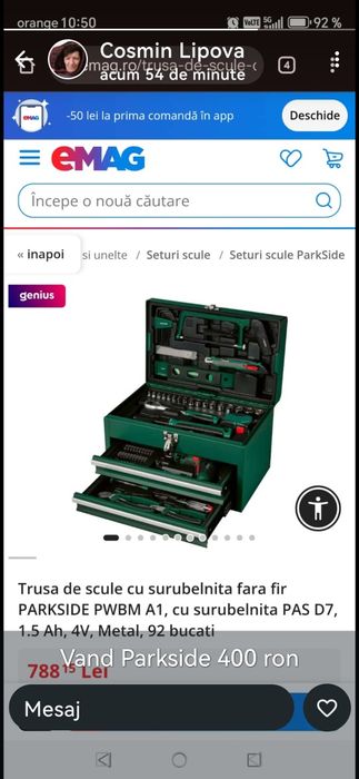 Trusa de scule cu surubelnita fara fir PARKSIDE PWBM A1,