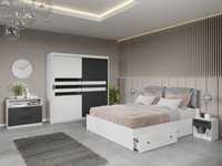 Set dormitor complet Gri+Alb - Glass - C6