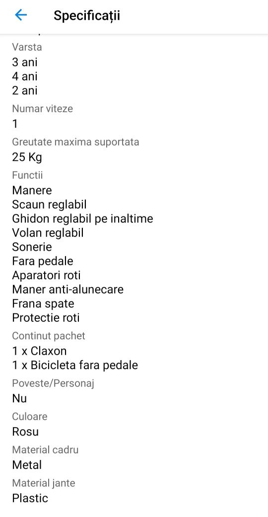 Bicicleta Trike fără pedale