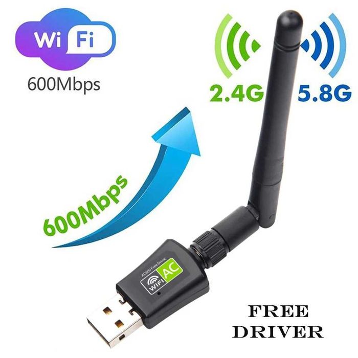 Wifi AC600 USB Adapter. Не требует скачивания драйверов.