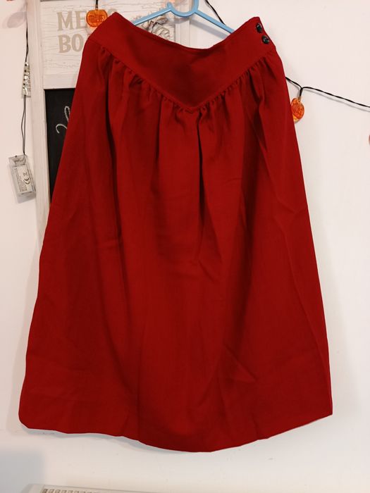 Fusta midi roșie vintage eleganta mărimea S sezon rece dama 36