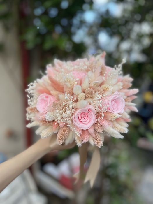 Buchet de cununie, nunta, din flori naturale criogenate