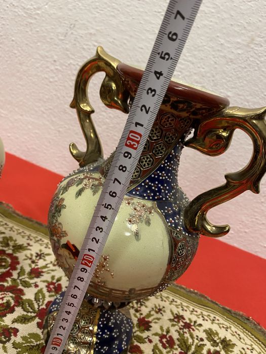 Винтидж колекционерски японски вази Сатсума ръчна украса 1960те