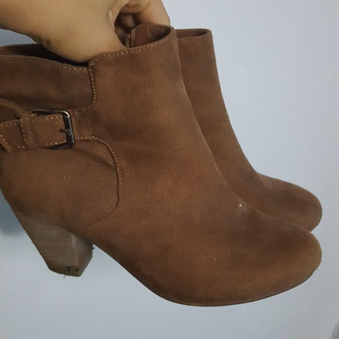 Donez Botine cizme maro bej toc 38