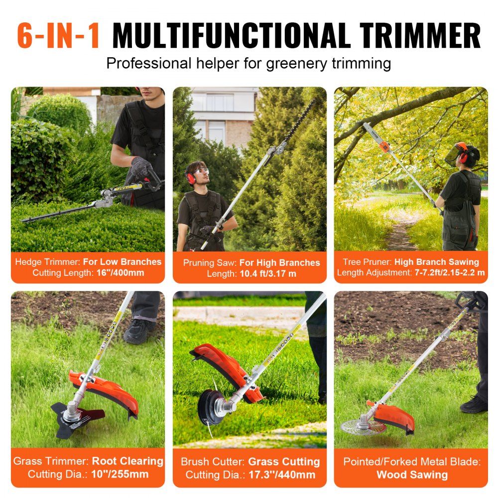 Trimmer Multi-Functional 6-în-1, 43CC, Tăietor Iarbă