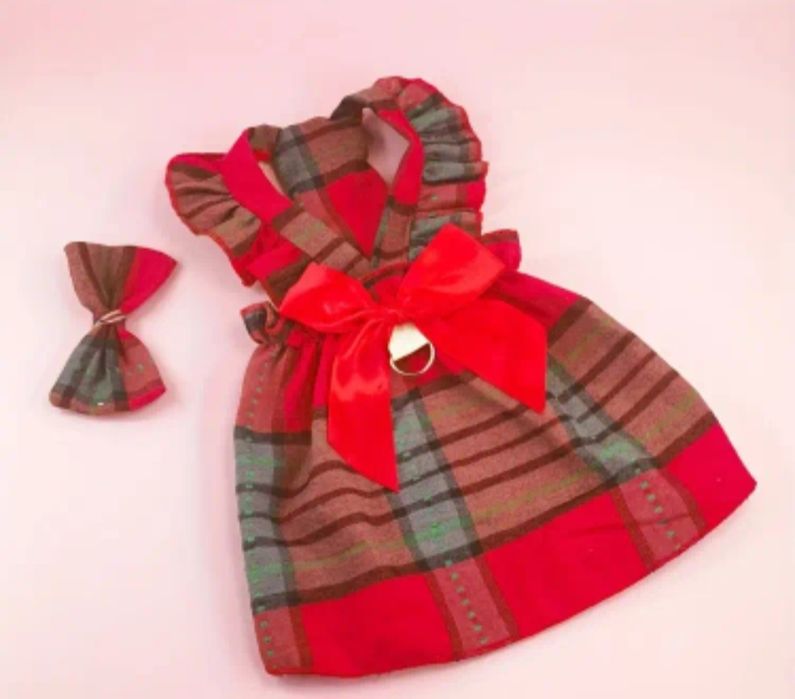 Коледна рокля за мини порода куче