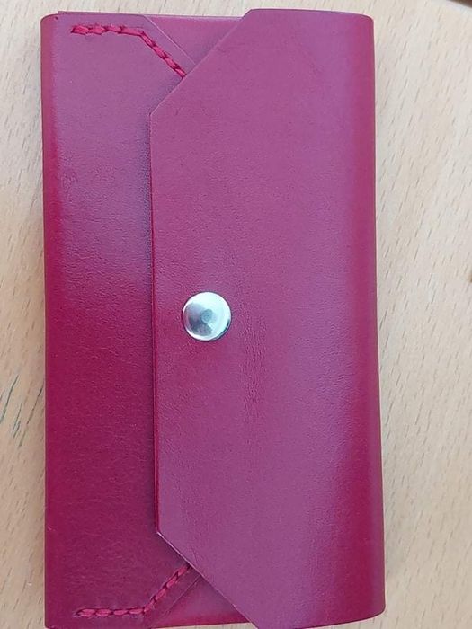 Дамски портфейл от естествена кожа, ръчна изработка