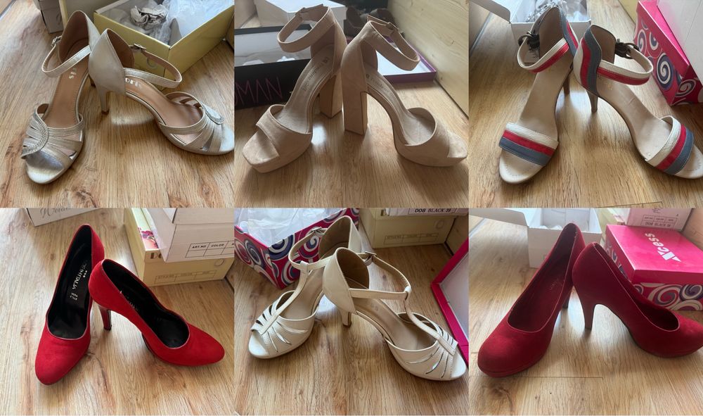 Дамски обувки на ток различни модели 37-39 номер