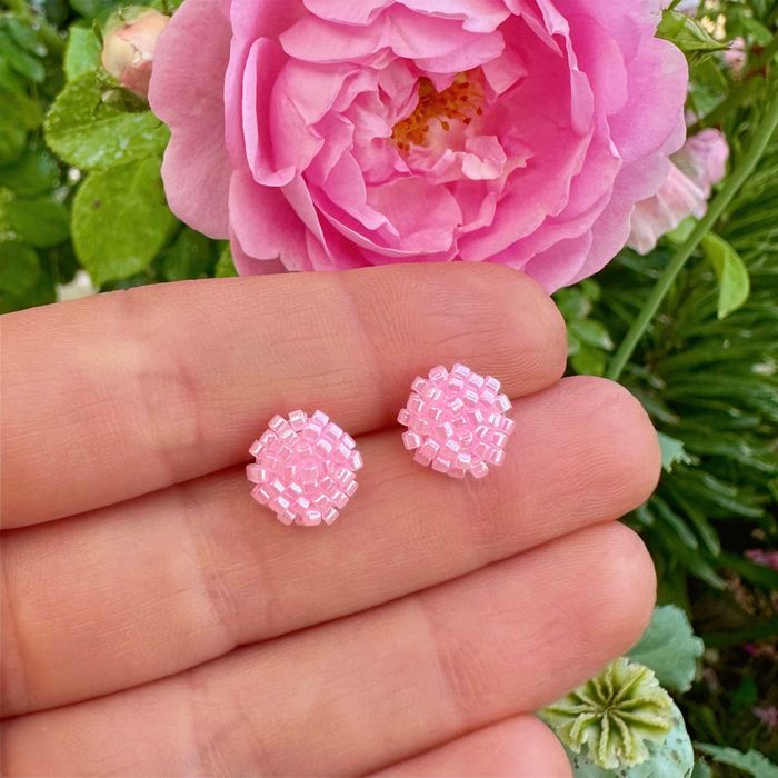 Ръчно изработени обеци, Различни цветове Японски мъниста, Стомана /925