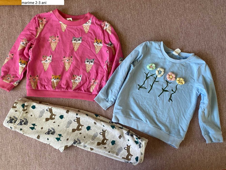 Lot pantaloni egari set cu bluza copii marime 98 2-3 ani