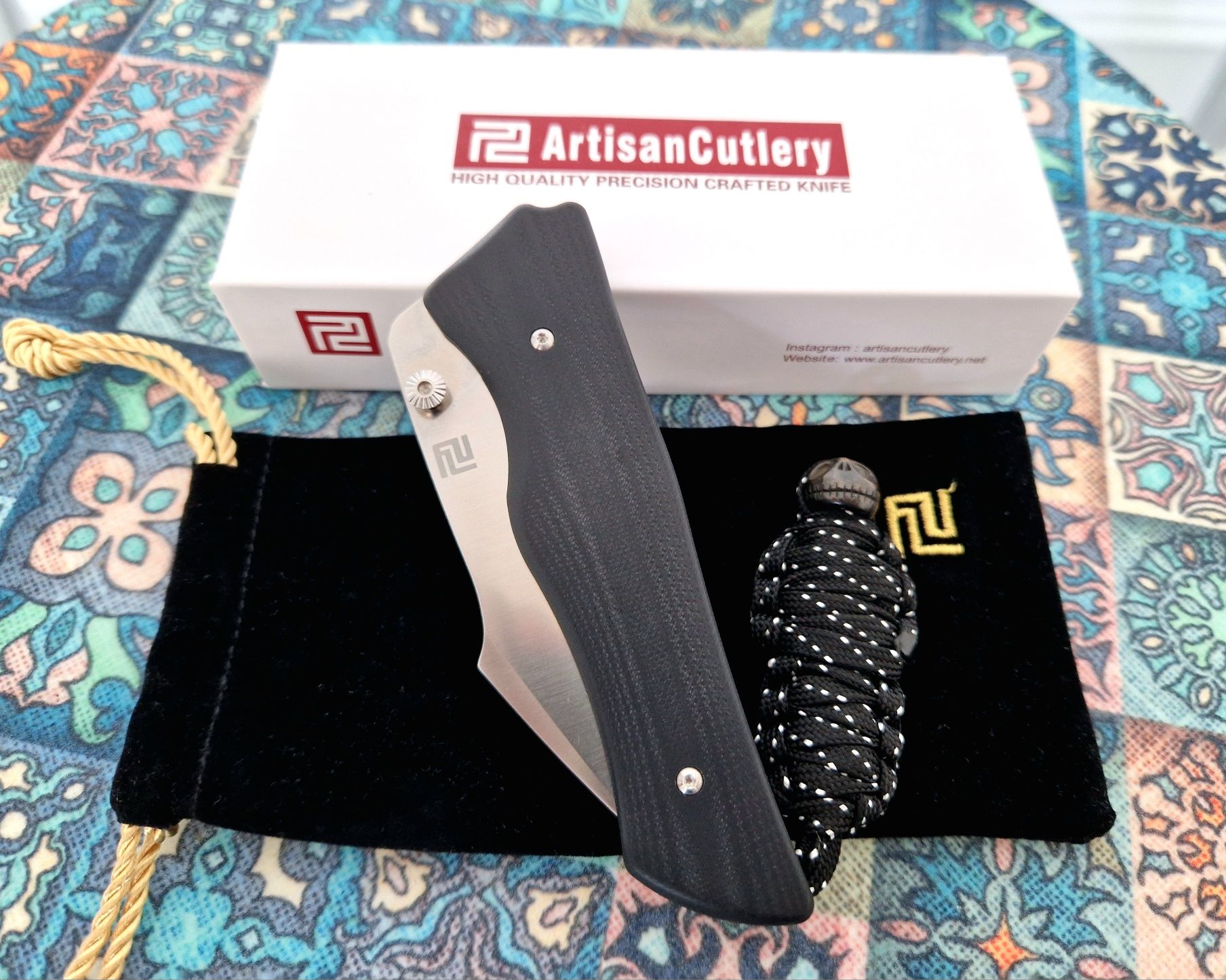 Cuti pliabil EDC Artisan Cutlery Ahab, otel AR-RPM9, nou