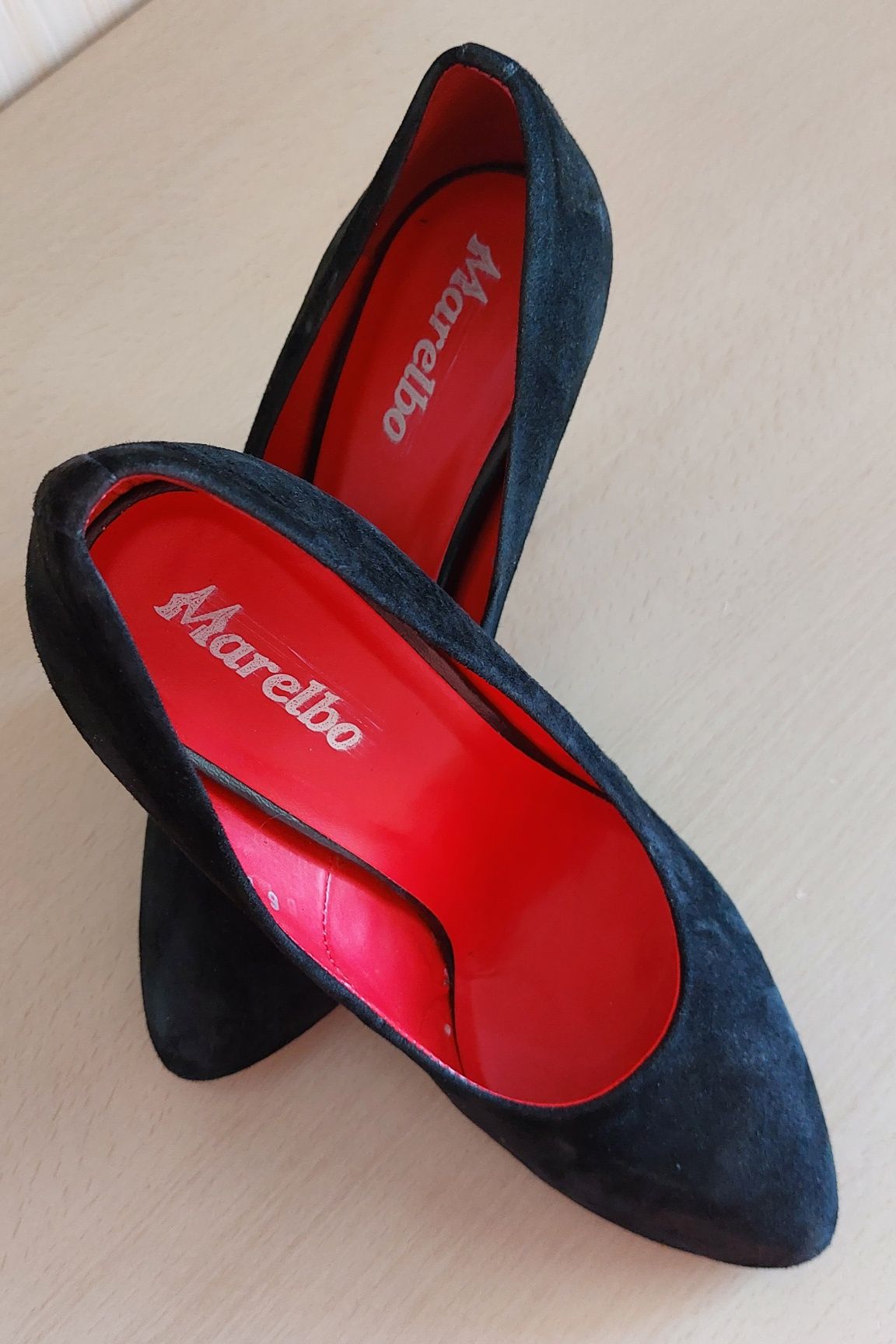 Pantofi negri piele intoarsa MARELBO , mas  39