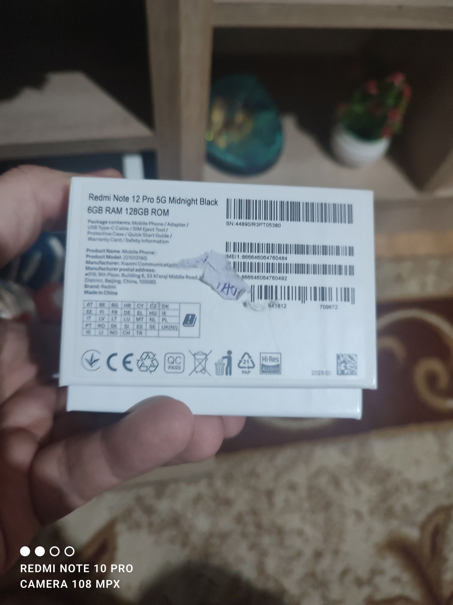 Cutie Redmi Note 12 pro 5G cu cărticele și act de cumpărare