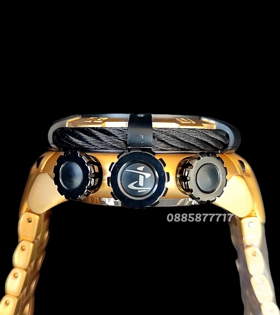 ПРОМО! часовник INVICTA Thunderbolt Reserve Gold/Black 55 mm, Инвикт