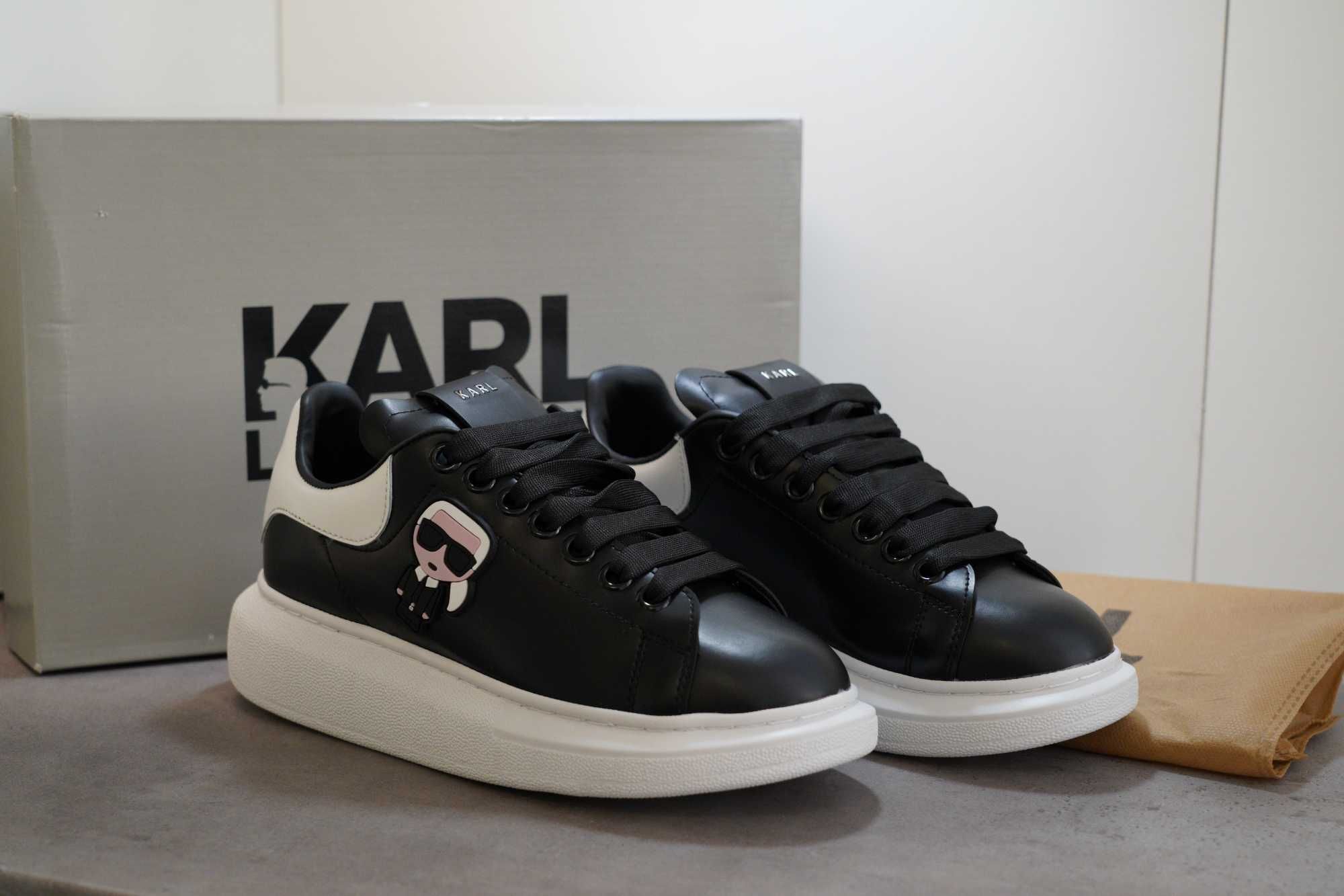 Adidasi KARL LAGERFELD Black - Produs Nou - Full Box, Premium Unisex