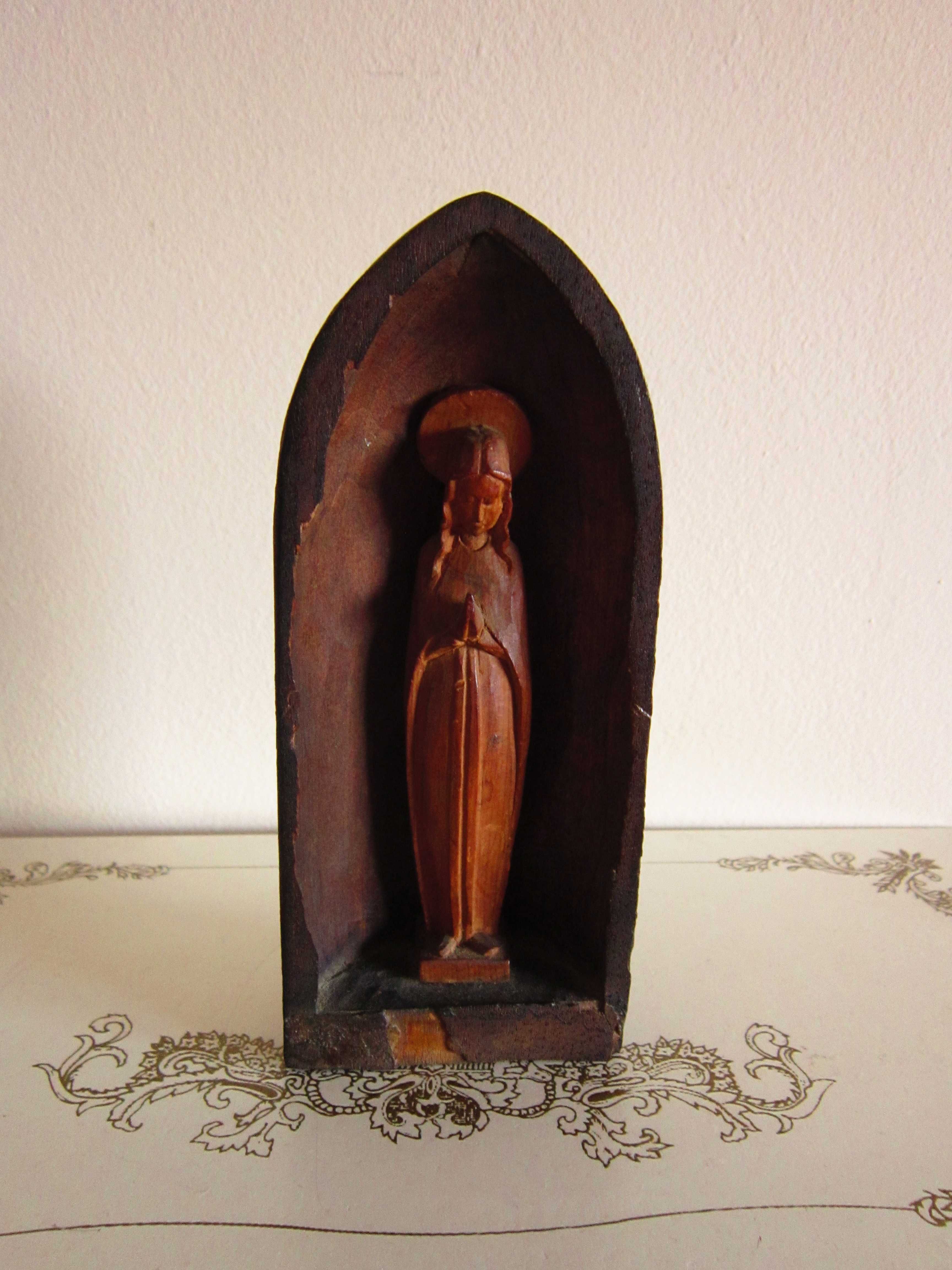 cadou rar Fecioara Maria Madonna sculptura lemn,colectie Germania'50