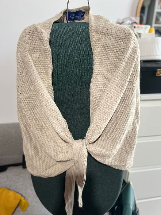 Sal poncho 20% cașmir bej