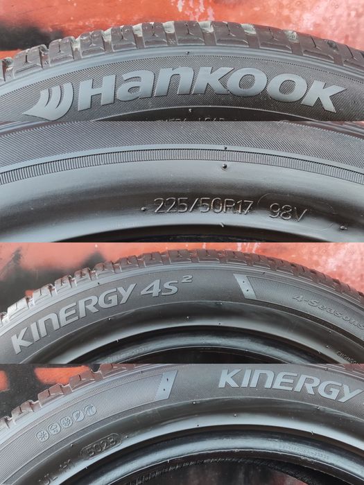 2бр. всесезонни гуми 225/50/17 Hankook Kinergy 4S
dot5023
7.7mm
Много