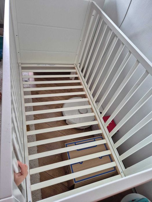 Patut din lemn pentru copil 120x60, 3 nivele + saltea spuma Traumeland