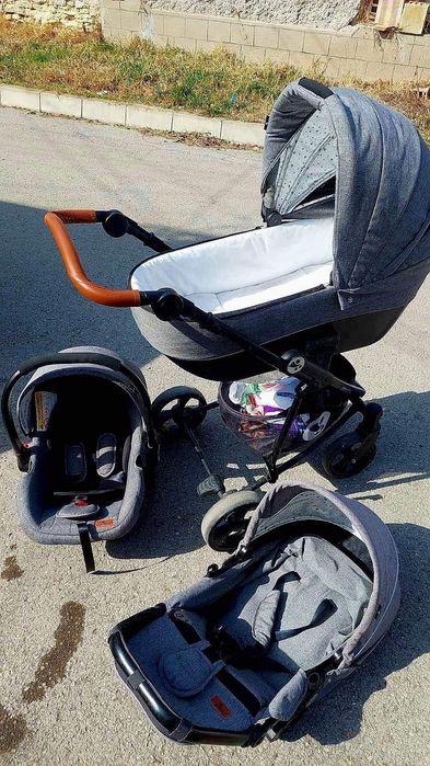 Детска количка комбинирана. Lovely crysta Grey 3 в 1