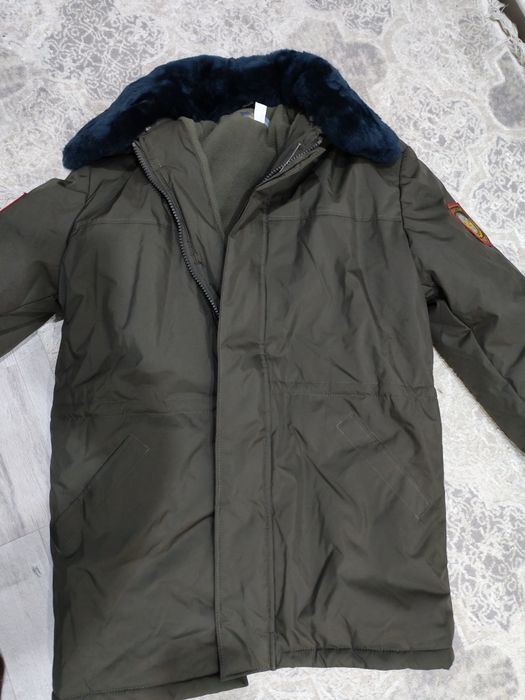 Бушлат цвета хаки очень теплый