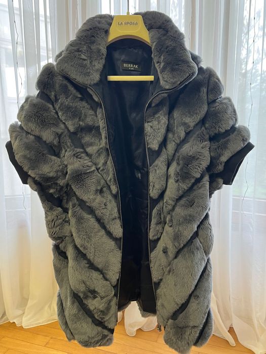 палто от естествен косъм и кожа