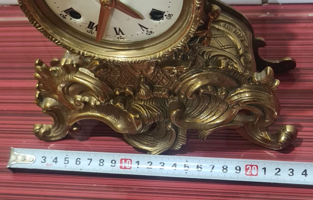 Италиански Бронзов Каминен Часовник Lancini