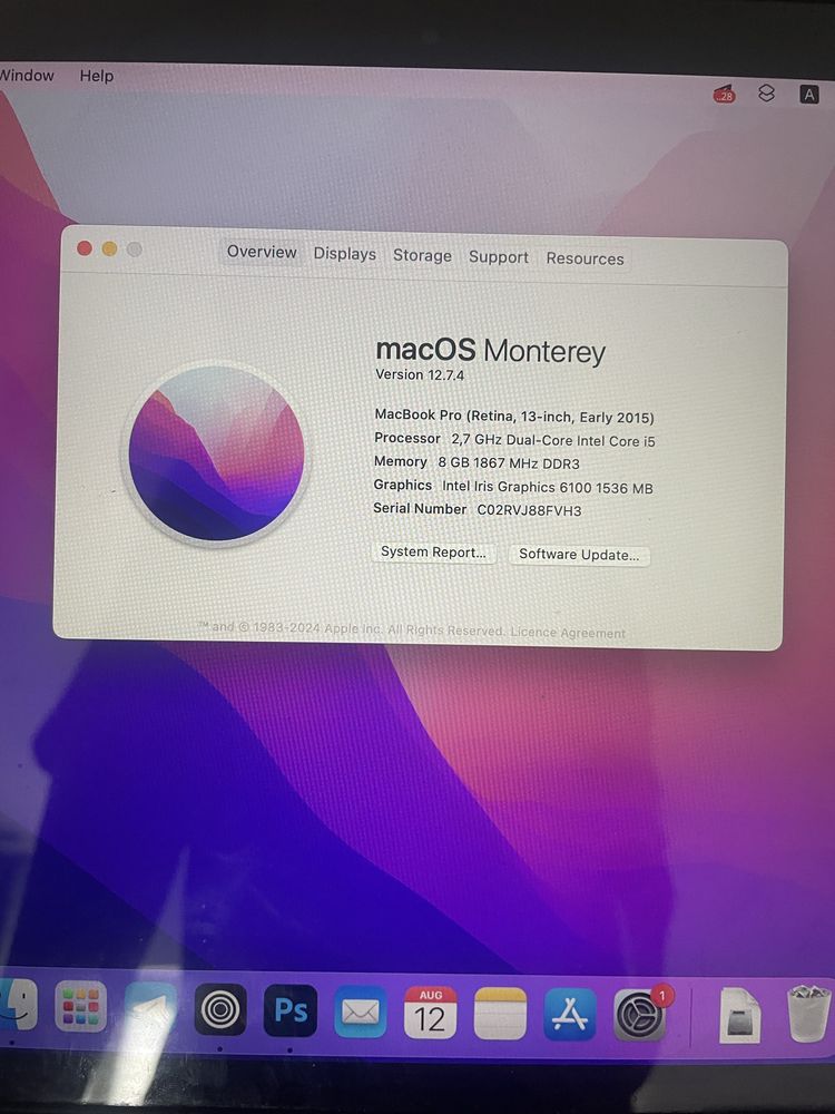 Macbook Pro 13' 2015 128GB