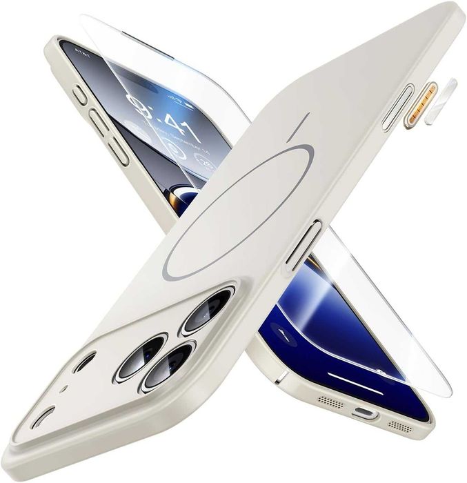 JUESHITUO Кейс за iPhone 17 Pro Max с Magsafe + протектор за екрана 9H