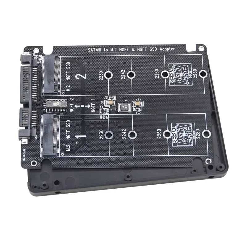 Adaptor Dual M.2 NGFF la SATA 3.0 6gbps NGFF M2 Bkey