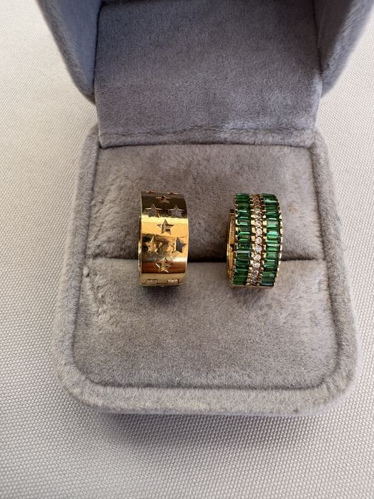 Cercei din aur si cubic zirconia