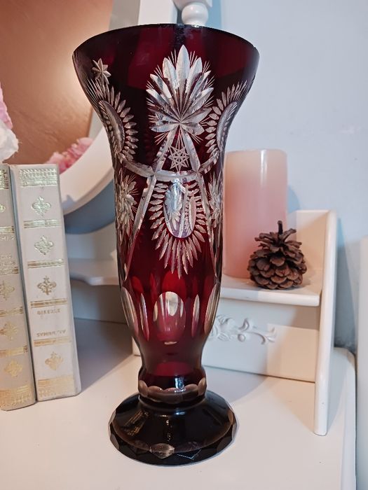 Vaze Cristal rubiniu Bohemia