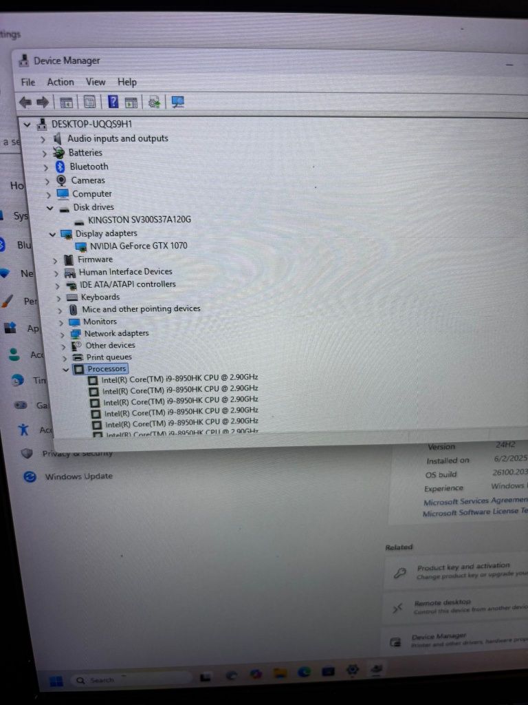 Laptop Acer i9 8950hk 8 GB video 32 ram