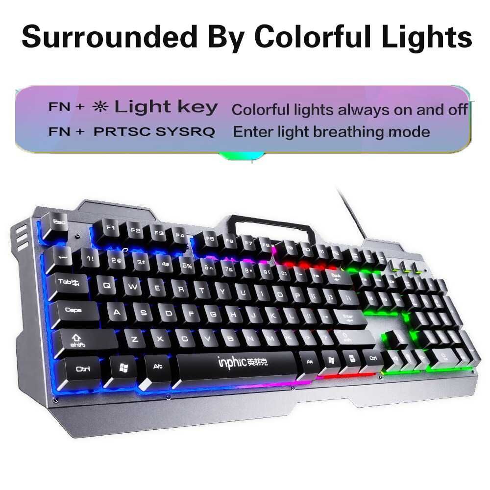 Комплект Gaming STELS V680, USB, Rainbow Backlight, 2 in 1: Клавиатура