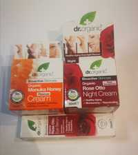 3 X DR ORGANIC manuka honey, rose otto night cream, eye serum